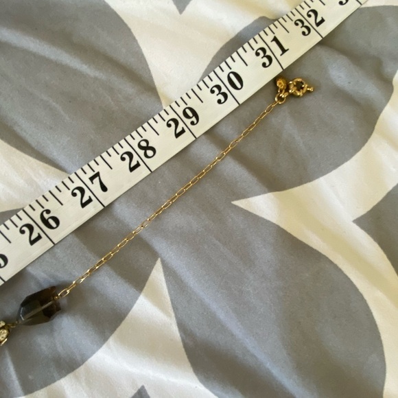 J Crew long chain necklace with smoky grey stones and crystal - Picture 6 of 6